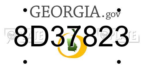 8D37823 Georgia License Plate