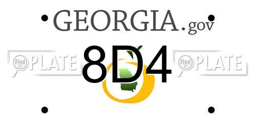 8D4 Georgia License Plate