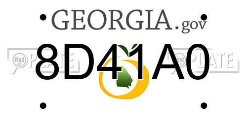 8D41A0 Georgia License Plate