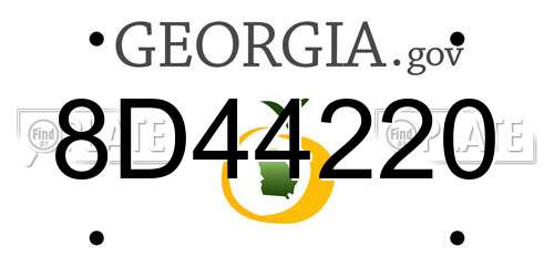 8D44220 Georgia License Plate