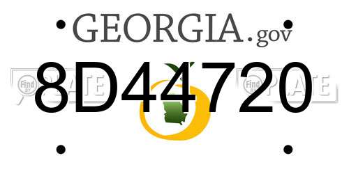 8D44720 Georgia License Plate