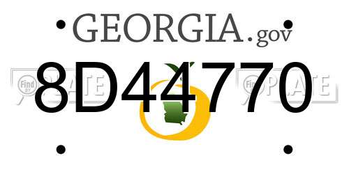 8D44770 Georgia License Plate