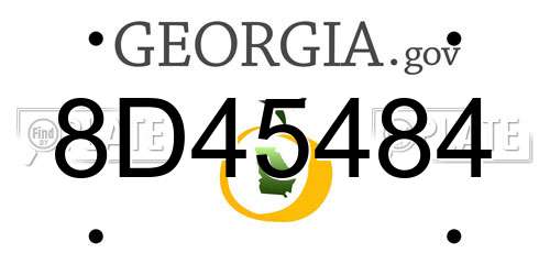 8D45484 Georgia License Plate