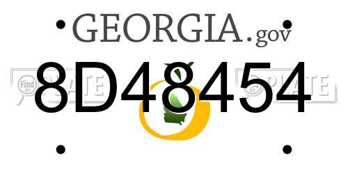 8D48454 Georgia License Plate