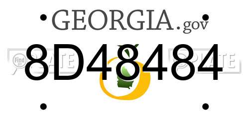 8D48484 Georgia License Plate