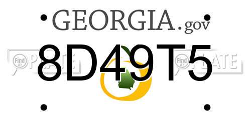 8D49T5 Georgia License Plate