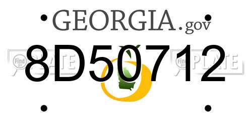 8D50712 Georgia License Plate