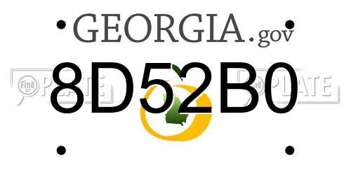 8D52B0 Georgia License Plate