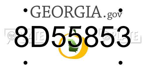8D55853 Georgia License Plate