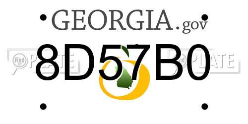 8D57B0 Georgia License Plate