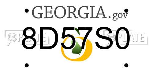 8D57S0 Georgia License Plate