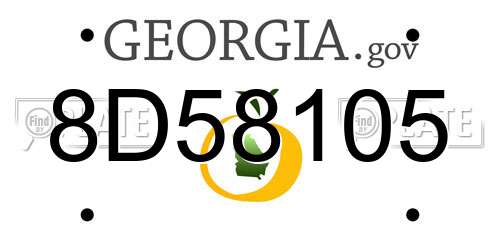8D58105 Georgia License Plate