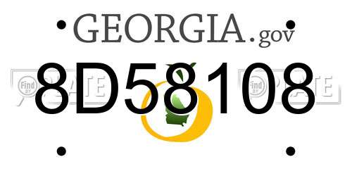 8D58108 Georgia License Plate