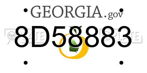 8D58883 Georgia License Plate