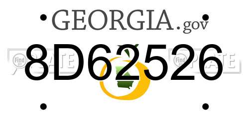 8D62526 Georgia License Plate