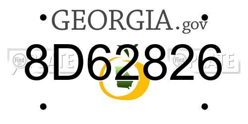 8D62826 Georgia License Plate