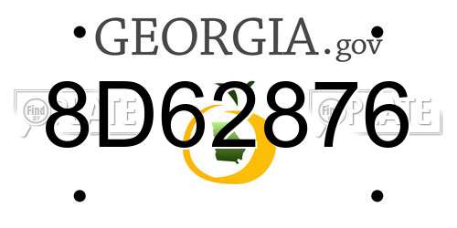 8D62876 Georgia License Plate