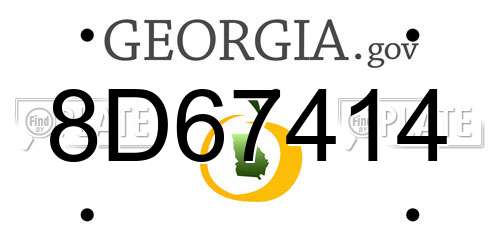 8D67414 Georgia License Plate