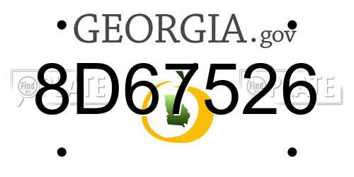 8D67526 Georgia License Plate