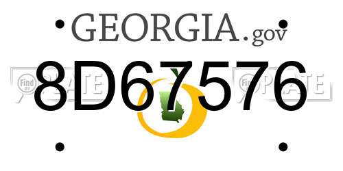 8D67576 Georgia License Plate