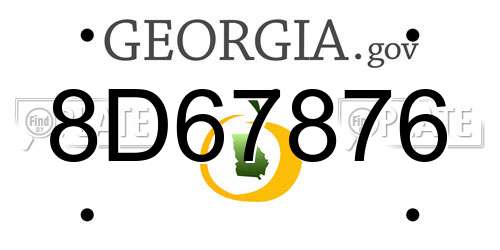 8D67876 Georgia License Plate