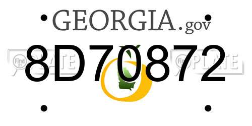 8D70872 Georgia License Plate