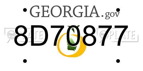 8D70877 Georgia License Plate