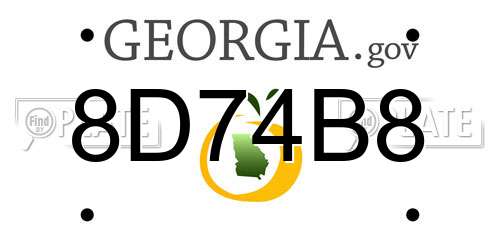 8D74B8 Georgia License Plate