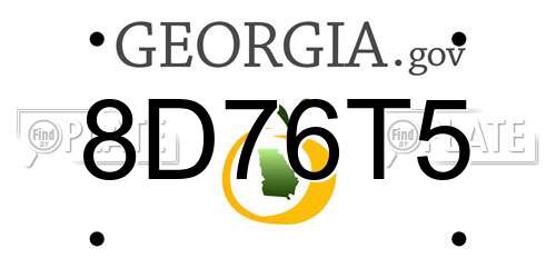 8D76T5 Georgia License Plate