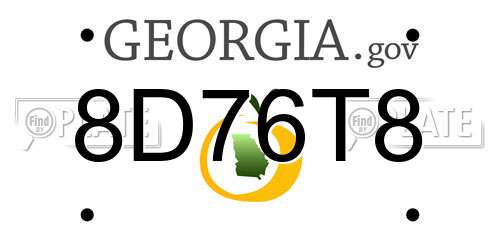 8D76T8 Georgia License Plate