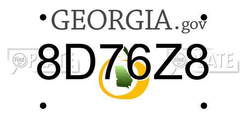 8D76Z8 Georgia License Plate