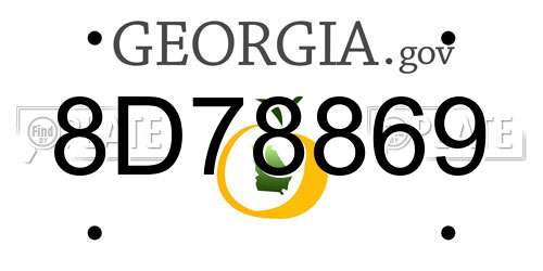8D78869 Georgia License Plate