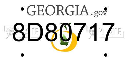 8D80717 Georgia License Plate