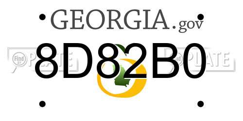 8D82B0 Georgia License Plate