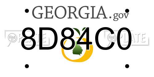 8D84C0 Georgia License Plate