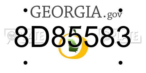 8D85583 Georgia License Plate
