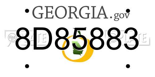 8D85883 Georgia License Plate