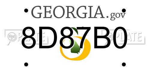 8D87B0 Georgia License Plate