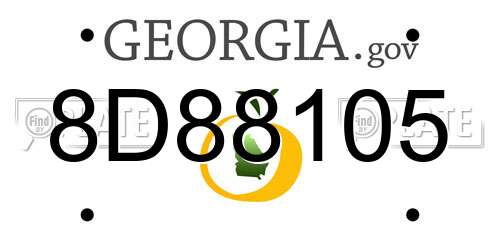 8D88105 Georgia License Plate