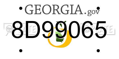 8D99065 Georgia License Plate