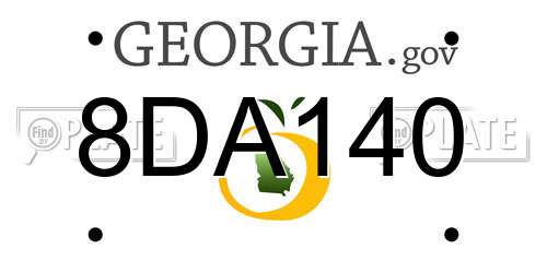 8DA140 Georgia License Plate