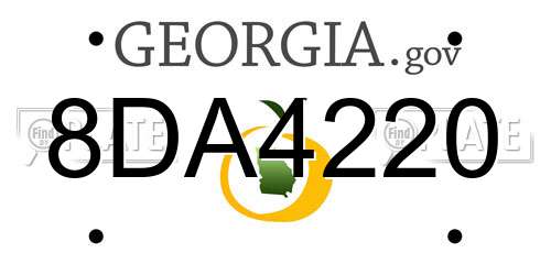 8DA4220 Georgia License Plate