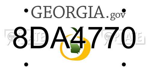 8DA4770 Georgia License Plate