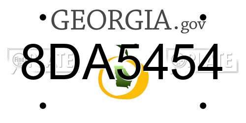 8DA5454 Georgia License Plate