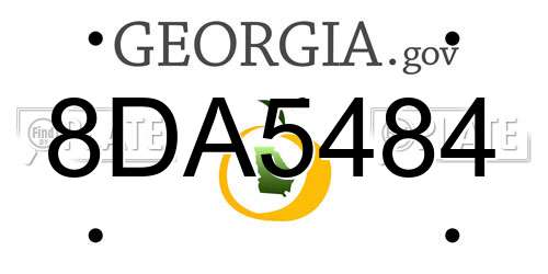 8DA5484 Georgia License Plate