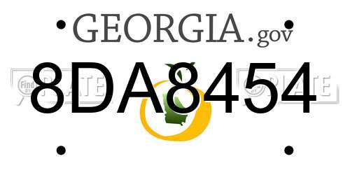 8DA8454 Georgia License Plate