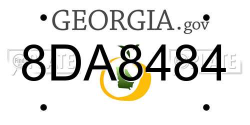 8DA8484 Georgia License Plate