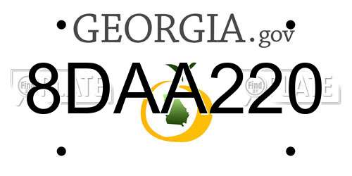 8DAA220 Georgia License Plate