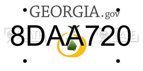 8DAA720 Georgia License Plate