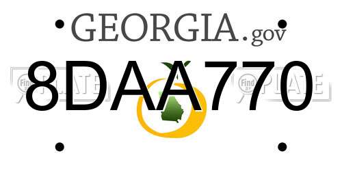 8DAA770 Georgia License Plate